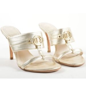 Designer Christian Dior Champagne Gold Heels